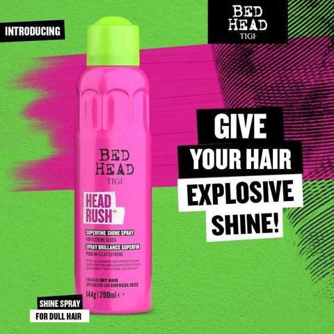 Bed Head by TIGI Headrush Shine Hair Spray, 200 ml, for Smooth Shiny Hair...