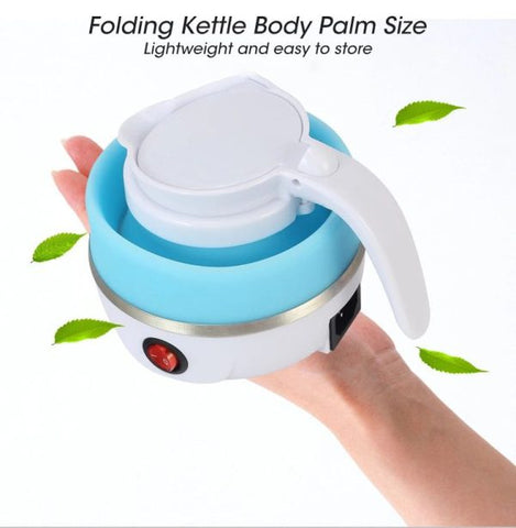 "Foldable 600ml Electric Kettle: Portable Tea Pot Water Heater for Travel & Home, Fast Boiling with Silica Gel"