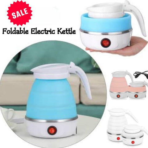 "Foldable 600ml Electric Kettle: Portable Tea Pot Water Heater for Travel & Home, Fast Boiling with Silica Gel"