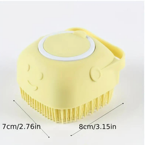 Introducing our Pet Shampoo Brush Simplify pet grooming with built in shampoo storage