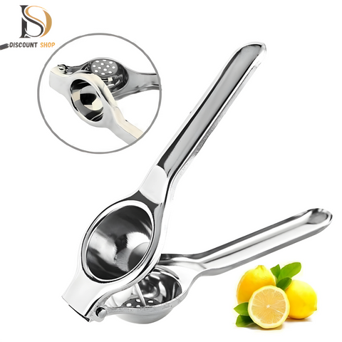 Stainless steel manual citrus juicer for pressing fruit into fresh juice