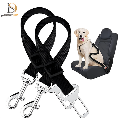 2-Pack Adjustable Dog Car Seat Belts for Safety and Security on the Road.