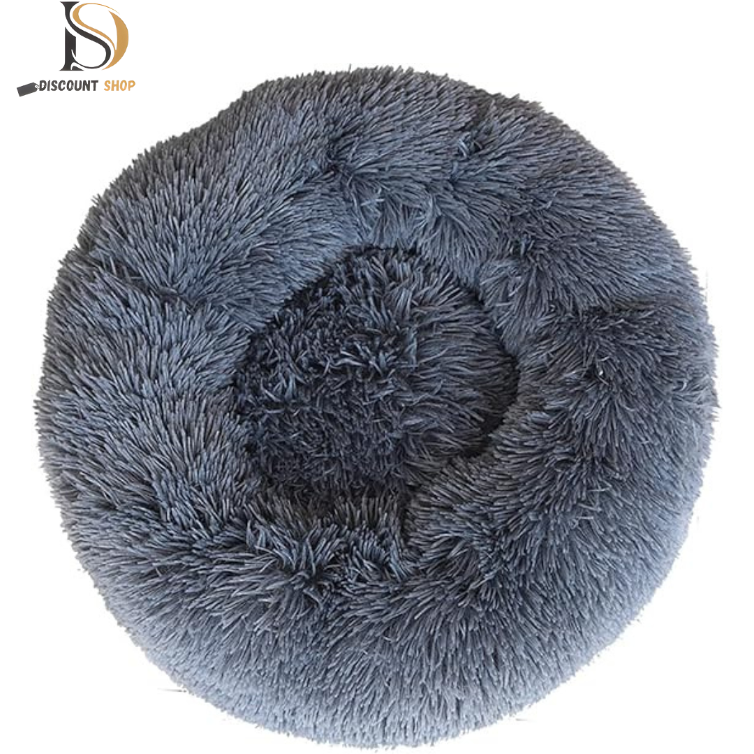 Fhodigogo Round Pet Bed: Cozy nest for cats and small dogs, with anti-slip bottom. Size: M (43x43x12cm)