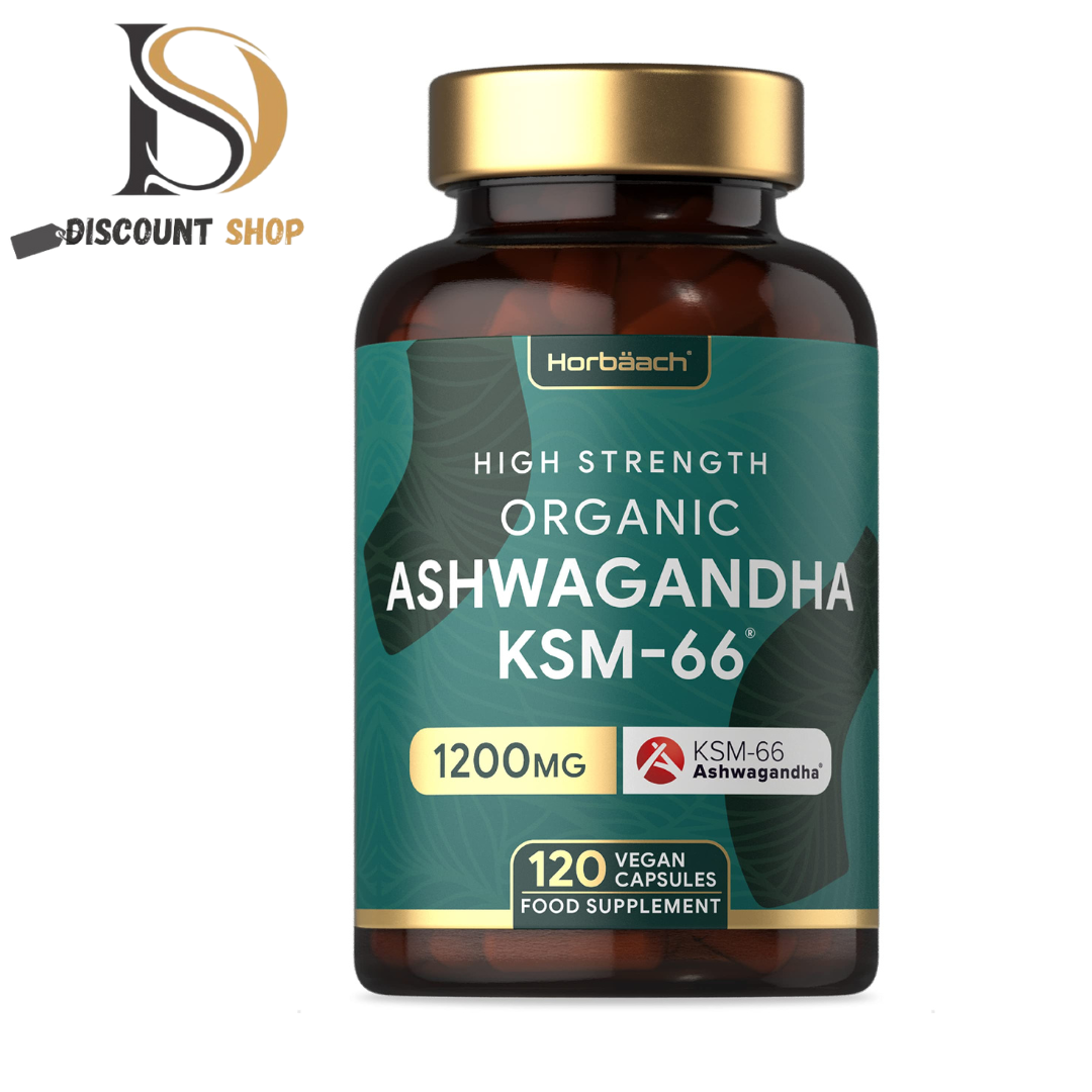 Ashwagandha KSM-66 Organic 1200mg VEGAN CAPSULES tablets Food Supplement.