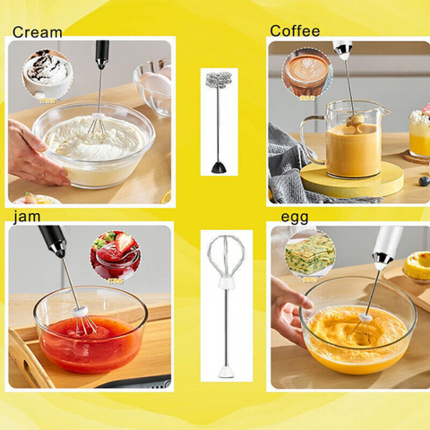 Introducing the Handheld Electric Milk Frother: Perfect for coffee, cappuccino, and cream.