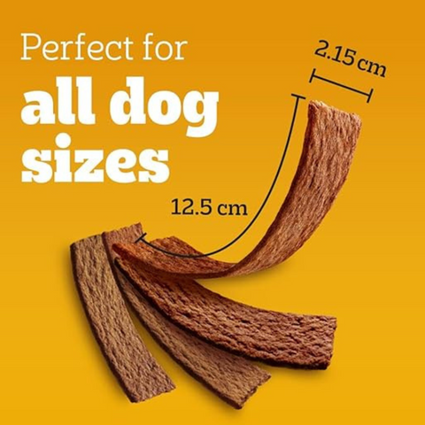 Pedigree Schmackos Mega Pack: 110 Strips with Beef, Lamb, and Poultry Flavors.