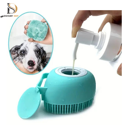 Introducing our Pet Shampoo Brush Simplify pet grooming with built in shampoo storage